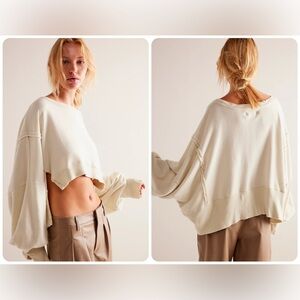NWT Free People We The Free Cropped Camden - Grey Opal